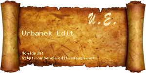 Urbanek Edit névjegykártya